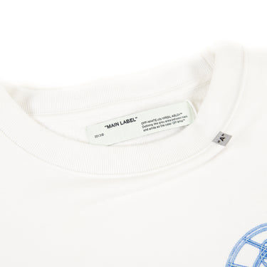 The collar of the Off-White Rationalism White Sweatshirt.