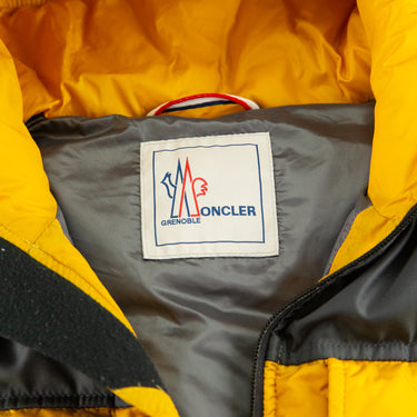 The label of the Moncler Down Yellow Gilet.