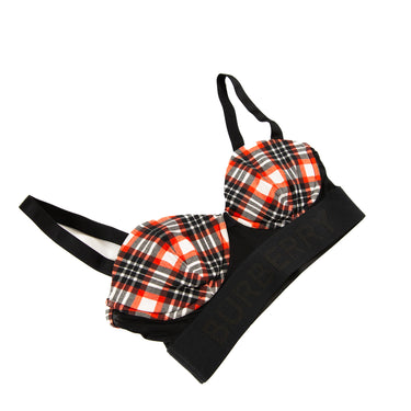 The front of the Burberry Red Check Bra Top.