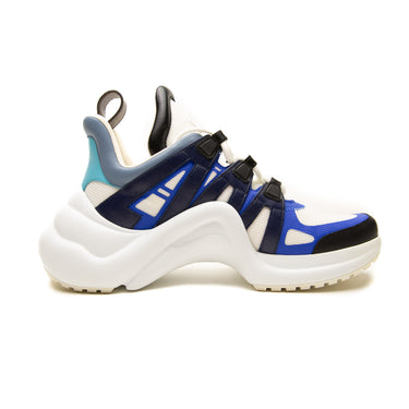 The left of the Louis Vuitton LV Archlight Blue Trainers.