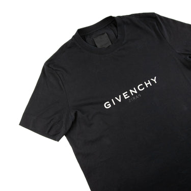 The flat of the Givenchy Logo Black T Shirt.
