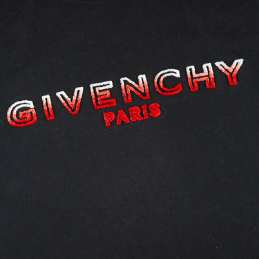 The logo of the Givenchy Red Logo Black T Shirt.