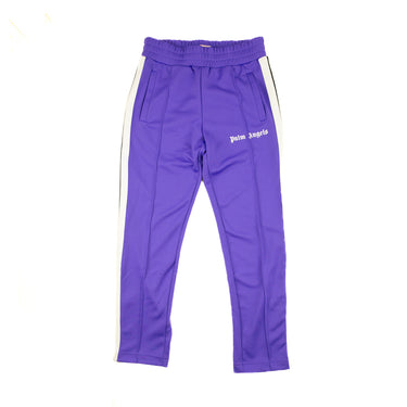 The front of the Palm Angels Purple Sweatpants.