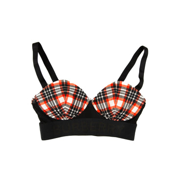 The front of the Burberry Red Check Bra Top.