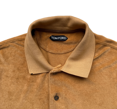 The polo of the Tom Ford Mustard Towelling Polo Shirt.