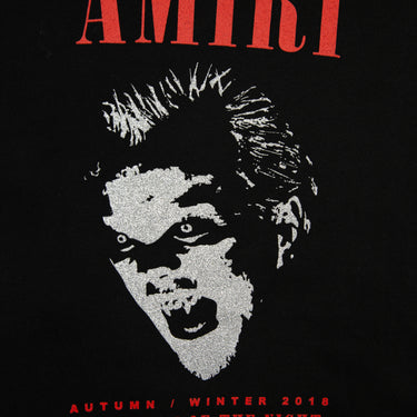 Shows the logo of the Amiri Black A/W18 Children of the Night Vampire Sweatshirt.