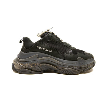 The right of the Balenciaga Black Triple S Trainers.
