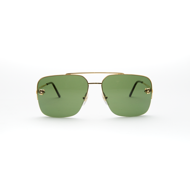 The front of the Cartier CT0244S 002 Sunglasses in green.