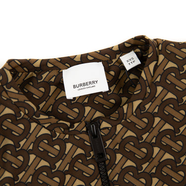 The collar and inside label of the Burberry All-Over Monogram Vest.