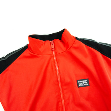 The collar of the Burberry Astala Red Track Jacket.