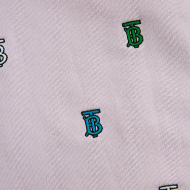 The logo of the Burberry Monogram Embroidered Pink Shorts.