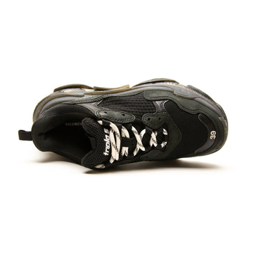The top of the Balenciaga Black Triple S Trainers.