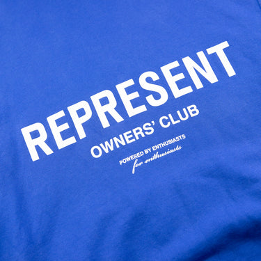 The logo of the Represent Owners Club Blue Hoodie.