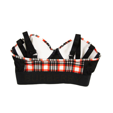 The back of the Burberry Red Check Bra Top.