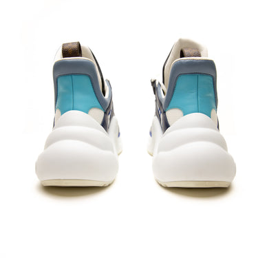 The back of the Louis Vuitton LV Archlight Blue Trainers.