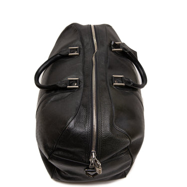 The top of the Louis Vuitton Black Duffel Bag.