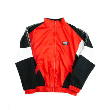 The front of the Burberry Astala Red Track Jacket.