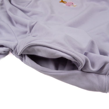 A side detail shot of the Vivienne Westwood Lilac Embroidered Sweatshirt.