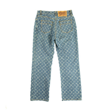 The back of the Louis Vuitton Monogram Denim Jeans.
