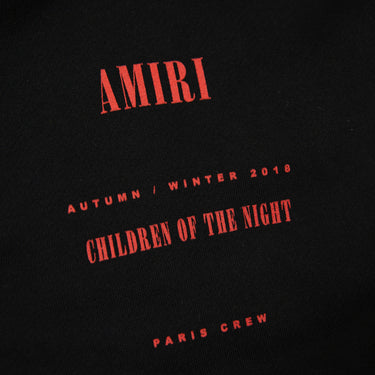 Shows the logo of the Amiri Black A/W18 Children of the Night Vampire Sweatshirt.