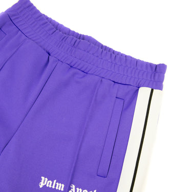 The logo of the Palm Angels Purple Sweatpants.