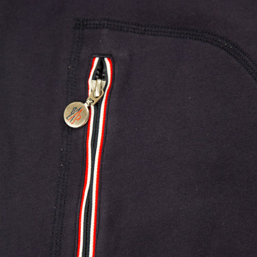 The zip of the Moncler Cotton Zip-Up Navy Sweatshirt.