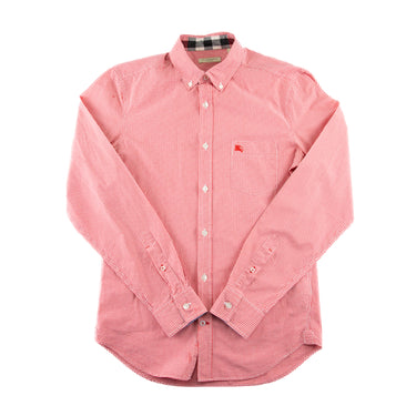 The front of the Burberry Check Red Button Up Shirt.