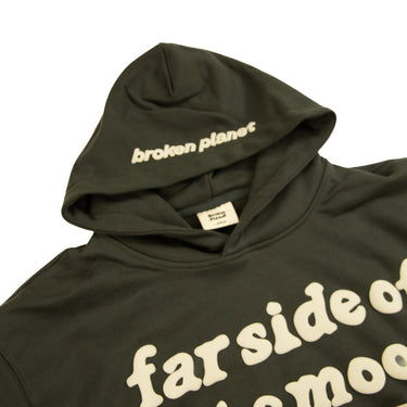 The hood of the Broken Planet Far Side Of The Moon Grey Hoodie.