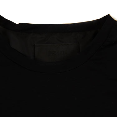 The detail of the Prada Re-Nylon Black Sleeve Pocket T-Shirt.