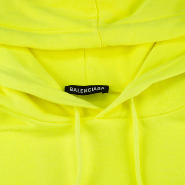 The inside label of the Balenciaga Neon Yellow Campaign Hoodie.