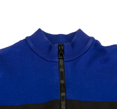 The collar of the Louis Vuitton Jacquard Blue Cycling Top.