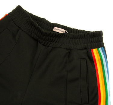 The logo of the Palm Angels Rainbow Black Sweatpants.
