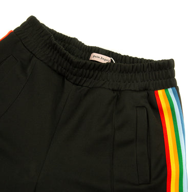 The logo of the Palm Angels Rainbow Black Sweatpants.