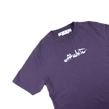 The flat lay of the Off-White Paint Arrows Purple T Shirt.