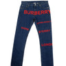 The front of Burberry Red Horseferry Print Jeans.
