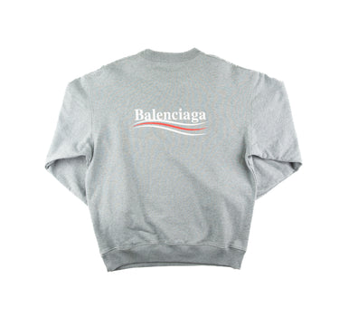 The back of the Balenciaga Campaign Logo Grey Sweatshirt.