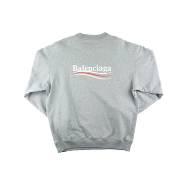 The back of the Balenciaga Campaign Logo Grey Sweatshirt.