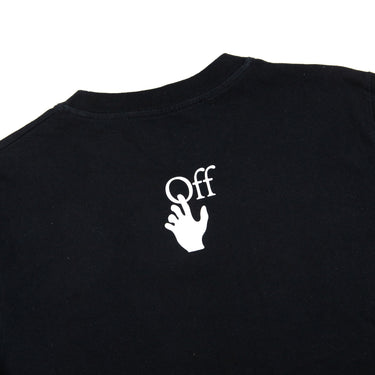 The back logo of the Off-White Black Caravaggio T-Shirt.