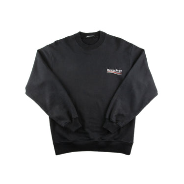 The front of the Balenciaga Campaign Logo Black Sweatshirt.