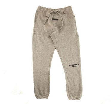 The front of the Fear Of God ESSENTIALS Dark Oatmeal Sweatpants S.