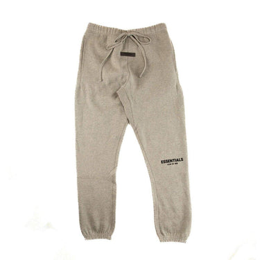 The front of the Fear Of God ESSENTIALS Dark Oatmeal Sweatpants M.