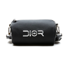 The front of the Dior x Sorayama Black Roller Bag, showcasing its distinct design.
