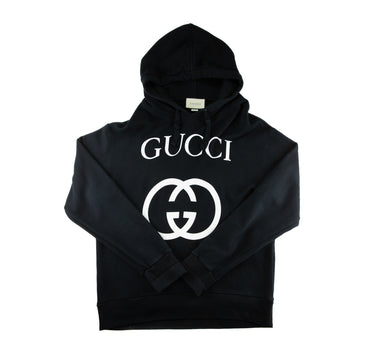 The front of the Gucci Interlocking GG Black Hoodie.