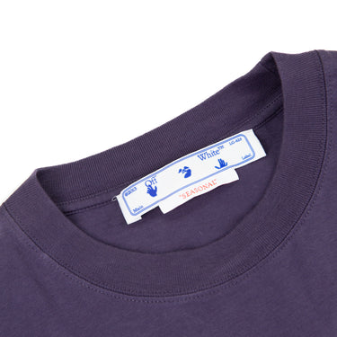The inside label of the Off-White Paint Arrows Purple T Shirt.