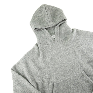 The front of the about:blank Mohair Knitted Logo Grey Hoodie.
