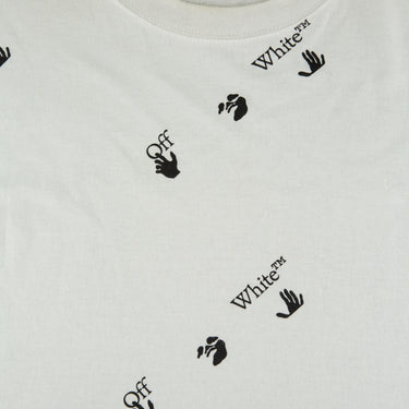 The logo of the Off-White White Repeat Logo T Shirt.