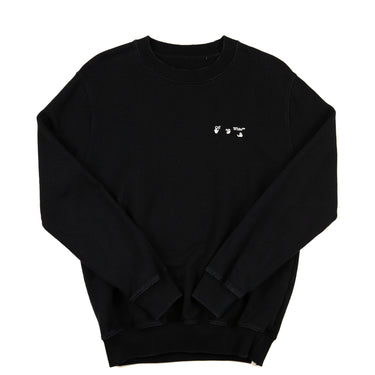 The front of the Off-White Mini Hand Logo Black Sweatshirt .