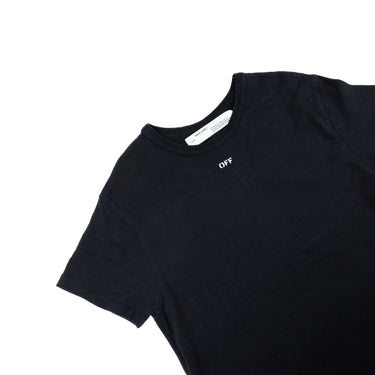 The flat lay of the Off-White Temperature Diagonal Black T Shirt.
