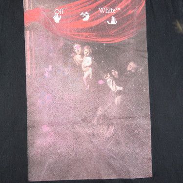 The logo of the Off-White Sprayed Caravaggio Black T Shirt.