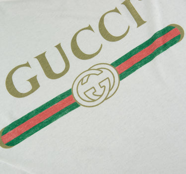 The logo of the Gucci Printed Logo White T Shirt.
